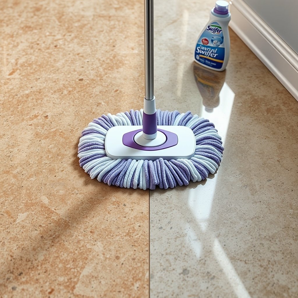 Floor cleaner in action