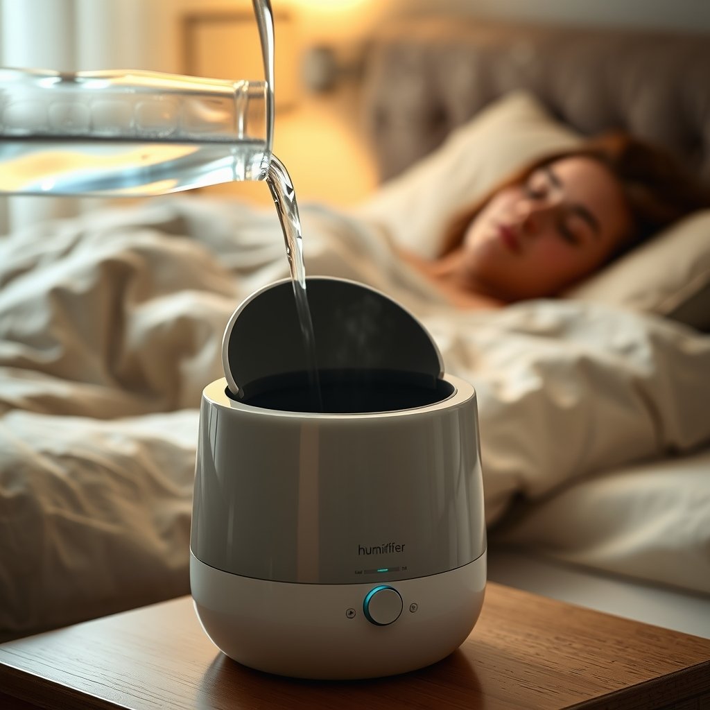 humidifier bedroom in action